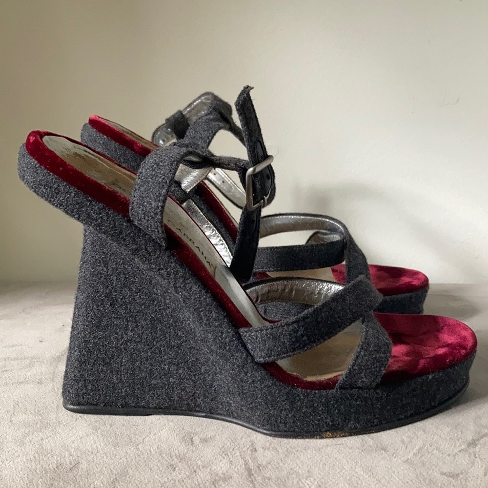 Dolce & Gabbana vintage gray wool wedge size 39